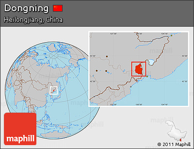 Gray Location Map of Dongning