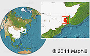 Satellite Location Map of Dongning, highlighted country