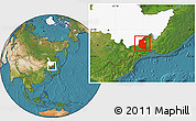 Satellite Location Map of Dongning, highlighted parent region