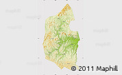 Physical Map of Dongning, cropped outside