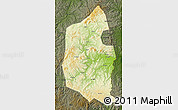 Physical Map of Dongning, darken