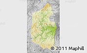 Physical Map of Dongning, desaturated