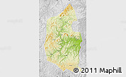 Physical Map of Dongning, lighten, desaturated