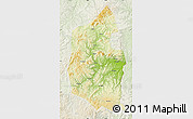 Physical Map of Dongning, lighten