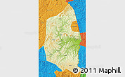 Physical Map of Dongning, political outside