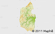 Physical Map of Dongning, single color outside