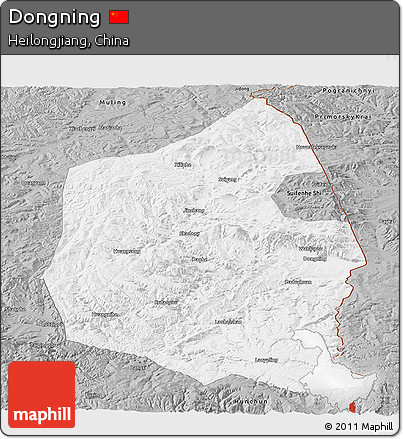 Gray Panoramic Map of Dongning