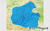 Political Panoramic Map of Dongning, physical outside