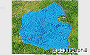 Political Panoramic Map of Dongning, satellite outside