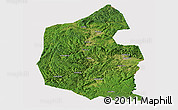 Satellite Panoramic Map of Dongning, cropped outside