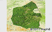 Satellite Panoramic Map of Dongning, physical outside