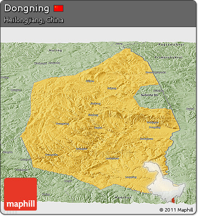 Savanna Style Panoramic Map of Dongning