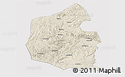 Shaded Relief Panoramic Map of Dongning, cropped outside