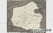 Shaded Relief Panoramic Map of Dongning, darken