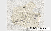 Shaded Relief Panoramic Map of Dongning, lighten