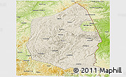 Shaded Relief Panoramic Map of Dongning, physical outside