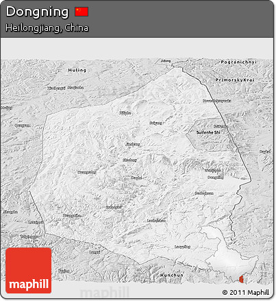 Silver Style Panoramic Map of Dongning