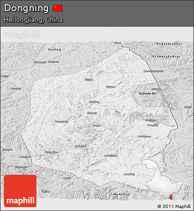 Silver Style Panoramic Map of Dongning