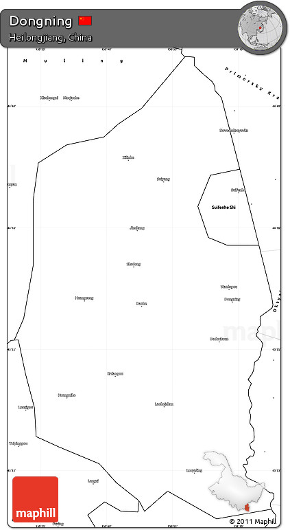 Blank Simple Map of Dongning