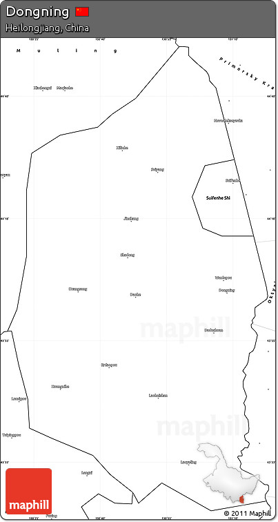 Blank Simple Map of Dongning