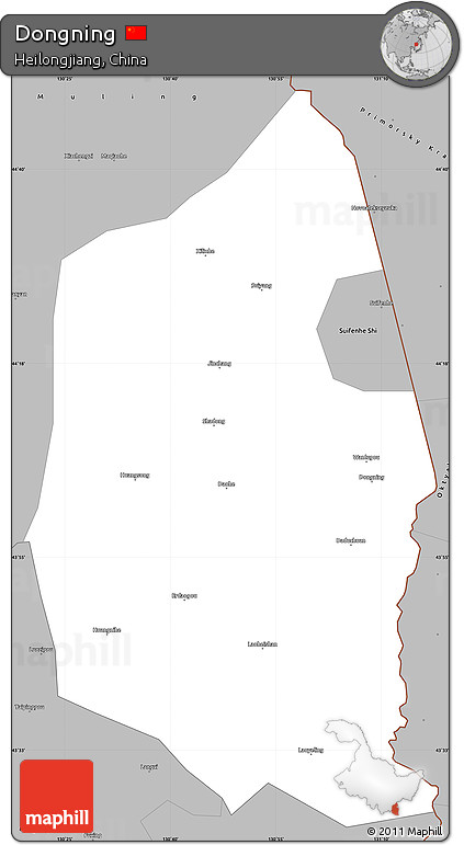 Gray Simple Map of Dongning