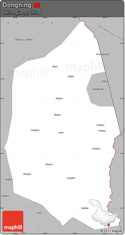 Gray Simple Map of Dongning
