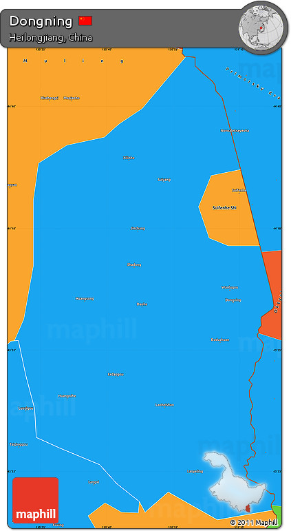 Political Simple Map of Dongning