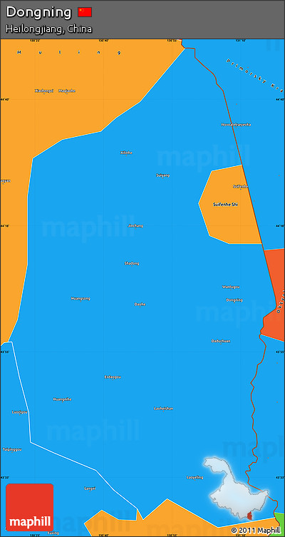 Political Simple Map of Dongning