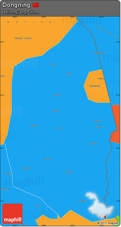 Political Simple Map of Dongning