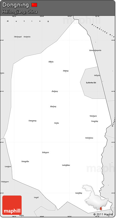 Silver Style Simple Map of Dongning