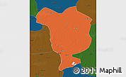 Political 3D Map of Dorbod, darken
