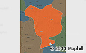 Political 3D Map of Dorbod, darken, semi-desaturated