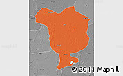 Political 3D Map of Dorbod, desaturated
