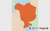 Political 3D Map of Dorbod, lighten