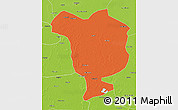 Political 3D Map of Dorbod, physical outside
