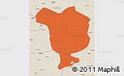 Political 3D Map of Dorbod, shaded relief outside