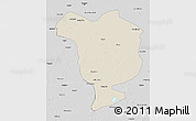 Shaded Relief 3D Map of Dorbod, desaturated