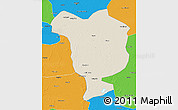 Shaded Relief 3D Map of Dorbod, political outside