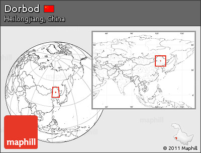 Blank Location Map of Dorbod, within the entire country