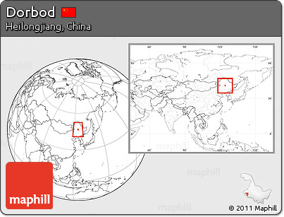 Blank Location Map of Dorbod, within the entire country