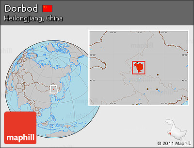 Gray Location Map of Dorbod