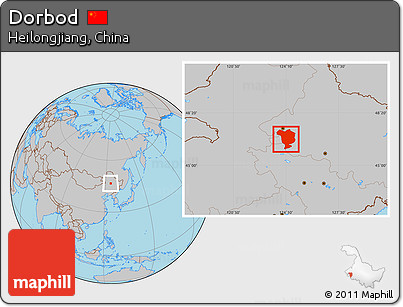 Gray Location Map of Dorbod