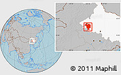 Gray Location Map of Dorbod, highlighted parent region, hill shading