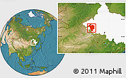 Satellite Location Map of Dorbod, highlighted parent region