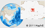 Shaded Relief Location Map of Dorbod, highlighted country