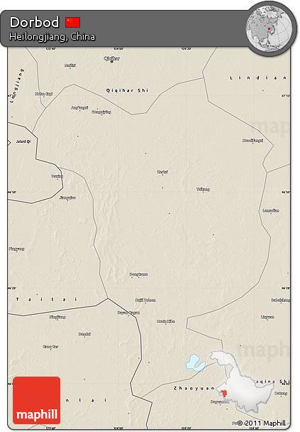 Shaded Relief Map of Dorbod