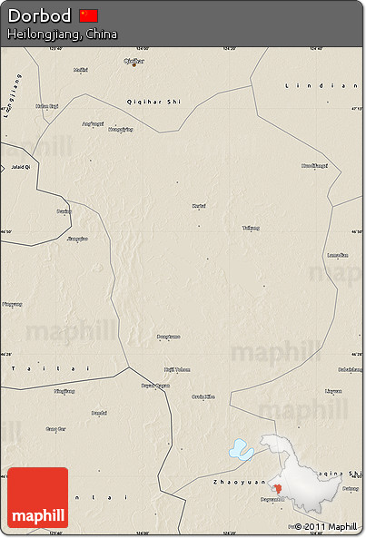 Shaded Relief Map of Dorbod