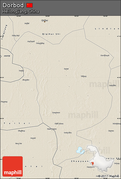 Shaded Relief Map of Dorbod
