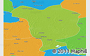 Physical Panoramic Map of Dorbod, political outside
