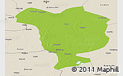 Physical Panoramic Map of Dorbod, shaded relief outside